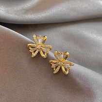 Hong Kong (designer) RVY 2021 new earrings female temperament micro inlay flower earrings fashion versatile ear stud