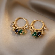 Hong Kong (designer) RVY 2021 New Tide light luxury niche summer color earrings female senior sense