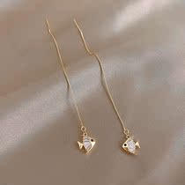 Hong Kong (designer) RVY 2021 New Tide Simple earrings tassel thread light luxury niche earrings female