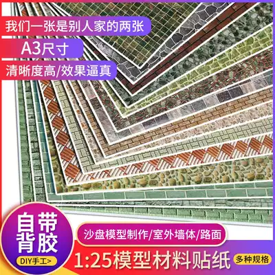 DIY handmade construction sand table Production section auxiliary material outdoor pavement floor wall model sticker A3.