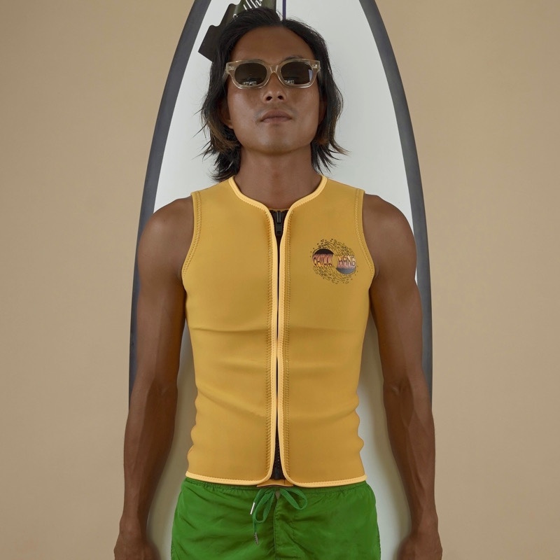 chillhang exclusive retro vest jacket Summer surf Anti-cold suit Wet Clothing Anti-Wear YELLOW MALE MODELS-Taobao