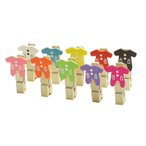 Colorful log clip Polaroid wall hanging decoration hemp rope clip rope lanyard hanging creative cute cartoon kindergarten children teacher classroom photo display clip