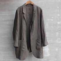  Mens spring and summer nine-point sleeve casual blazer top fashion popular suit middle and long size youth neutral trendy cool