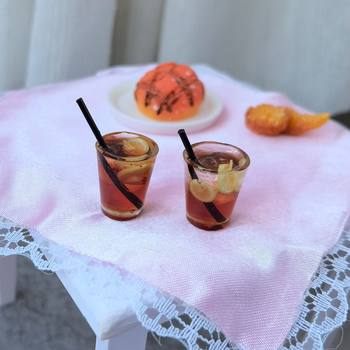 Bjd doll accessories scene model photo nie props mini simulation mini food play lemon tea ornament toys