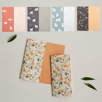 South Korea Dailylike Small Freshens Three Fold Vertical Write Decorated Envelope Romantic Love Letter Sheet White Letter Paper Suit
