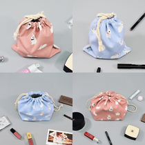iplaybox Japanese cute cartoon cotton drawstring drawstring pocket cosmetics storage bag portable closing bag bag