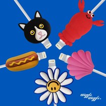 wiggle creative cute cartoon iphone charging port protection head silicone iPhone data cable protection case
