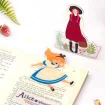 Korean bookfriends Cute translucent dual-use stand-up bookmark PVC Alice Anne folding book holder