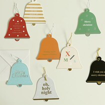 Korea Dailylike Creative Christmas Bell Greeting Cards Small Fresher Christmas Tree Decorations Adorable Christmas Cards