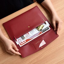 Korea Plepic simple leather a4 file bag Hand-held multi-function file bag Office information bag briefcase