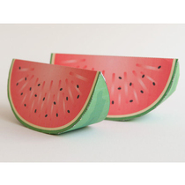 Paper model making DIY manual work educational toy simulation fruit watermelon 3D three-dimensional paper model ornaments