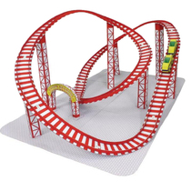Amusement park roller coaster roller coaster 3D three-dimensional paper model DIY handmade childrens educational origami toys