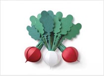 Simulated vegetable radish props and ornaments 3D three-dimensional paper model DIY handmade childrens educational origami toys