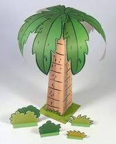 Paper mold making book DIY handwork educational toy cartoon plant tree coconut tree 3D three-dimensional paper model