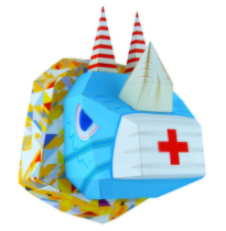 Cartoon rhino animal wall hanging decoration 3d three-dimensional paper model DIY handmade childrens educational origami toy