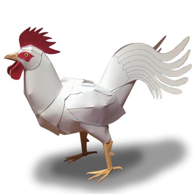 Paper model Making DIY manual work Puzzle Children Toy Simulation Animal Great Rooster 3D Solid Folding Paper