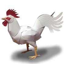 Paper model making DIY manual work educational childrens toy simulation animal big cock 3D three-dimensional origami