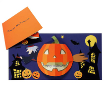 Paper model making DIY handwork educational toy Halloween pumpkin stereo pop-up greeting card 3D paper model