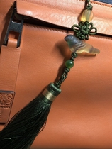 (rain and ho) Qing Dynasty Firefly Little Bird Qingdais old glazed melon beaded jade Pearl bag hung 41MM Ex