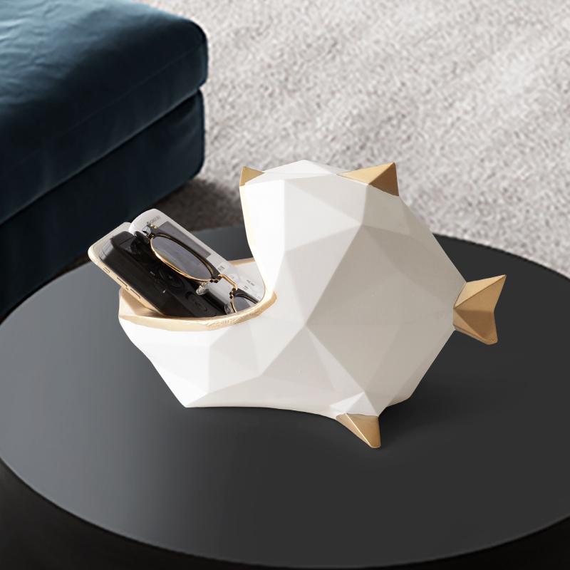 Nordic Minimalist Geometric Solid Fish Containing Swing room Living Room Genguan Shoe Cabinet Keybox Decoration Furnishing Opening Gift