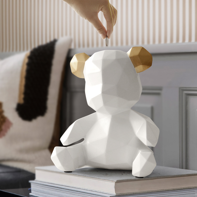 Nordic Minimalist Small Bear Deposit Money Pot Home Swing Accessories Creative Living Room Genguan Children's Room Deposit Box Opening Gift