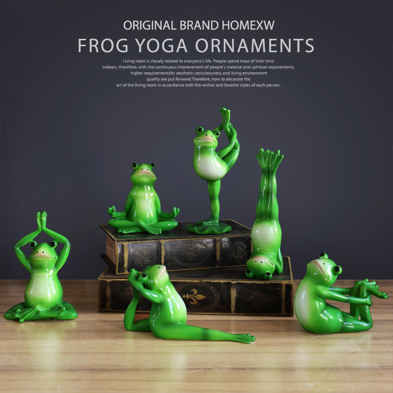 Cute Frog Yoga Decoration Swing Accessories Wedding Gift Idea Home Living Room Swing Accessories Newlywed New House Art Furnishing