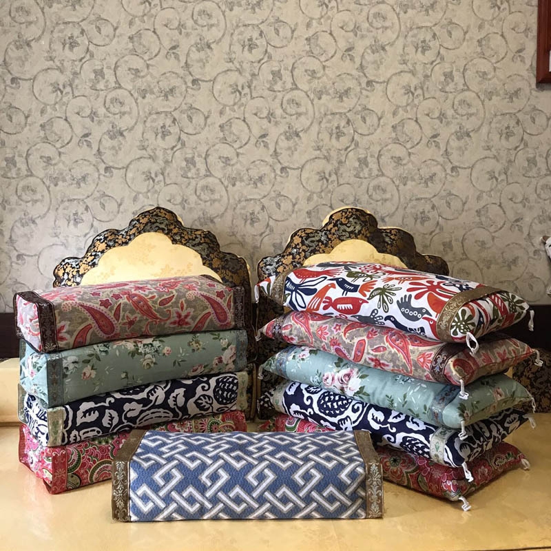 Hot promotion pillow New single person old rough cloth cervical spine pillow Rice husk filled hard pillow adjustable independent liner