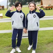 School uniforms elementary school students Chunqiu Three sets of kindergarten garden clothes class clothes childrens new sports suit Inn Wind 2022