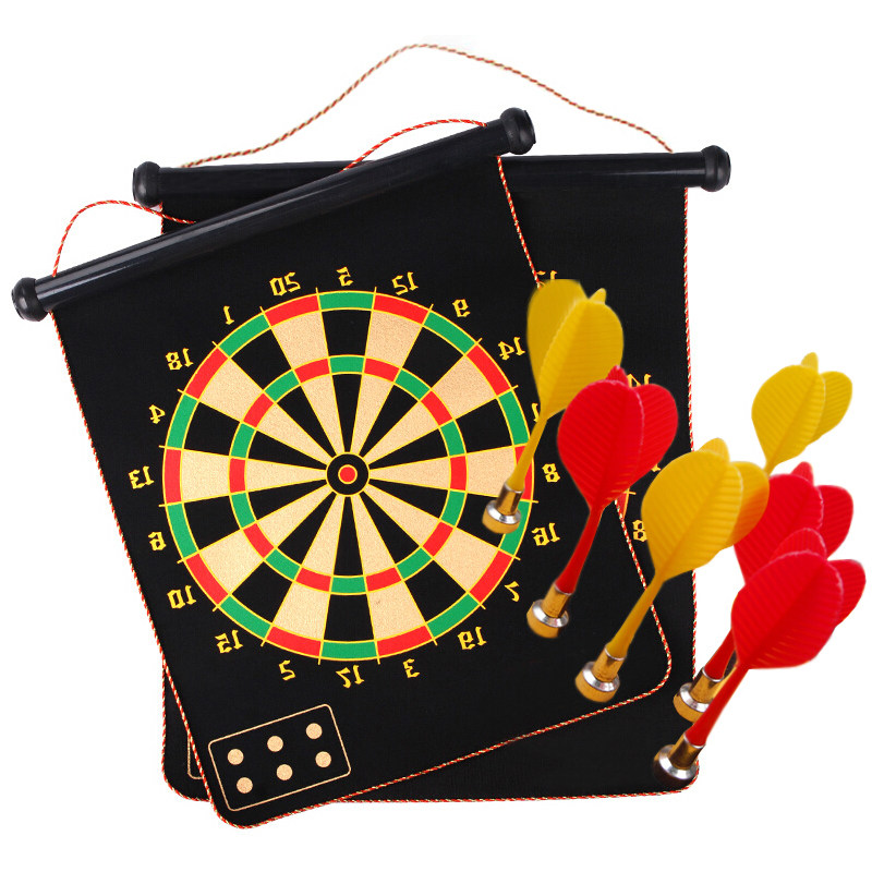 Thyme Magnetic Flying Javely-target Home Suit Double Sided Children Throw Toy Safety Darts Target Sending 6 Dart Needles