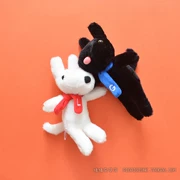 Casper và Lisa con chó con màu đen và trắng búp bê sang trọng túi đồ chơi búp bê máy búp bê quyến rũ món quà nhỏ - Đồ chơi mềm