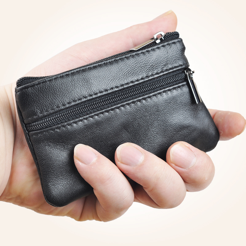 Sheepskin coin key bag Leather document bag Small fresh mini men's and women's bag carry ID card bus card bag