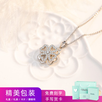 Light extravagance will move sterling silver necklace female choker Clover pendant Korean minimalist couple gift girlfriends token