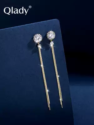 Niche long version of tassel earrings women 2021 New Tide summer season Sterling Silver Advanced Ear refining earrings girl