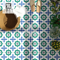 Net red Moroccan green small flower brick balcony toilet kitchen anti-slip floor tile chain hotel background wall face brick