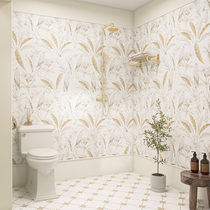 French retro cream style bathroom tiles floral tiles bathroom toilet background wall tiles toilet non-slip floor tiles