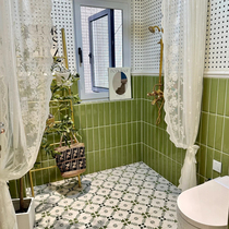 Fa-style retro toilet tile Moroccan green bathroom wall brick toilet balcony kitchen anti-slip small flower brick