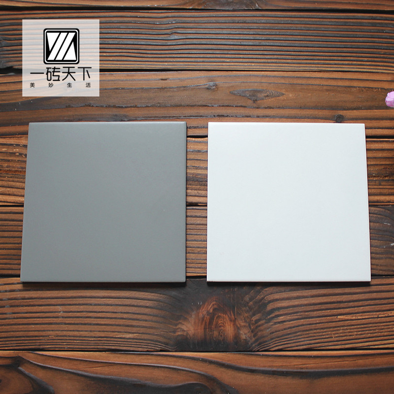 Special offer Nordic small white brick square white gray tile kitchen powder room bathroom wall tile floor tile 200