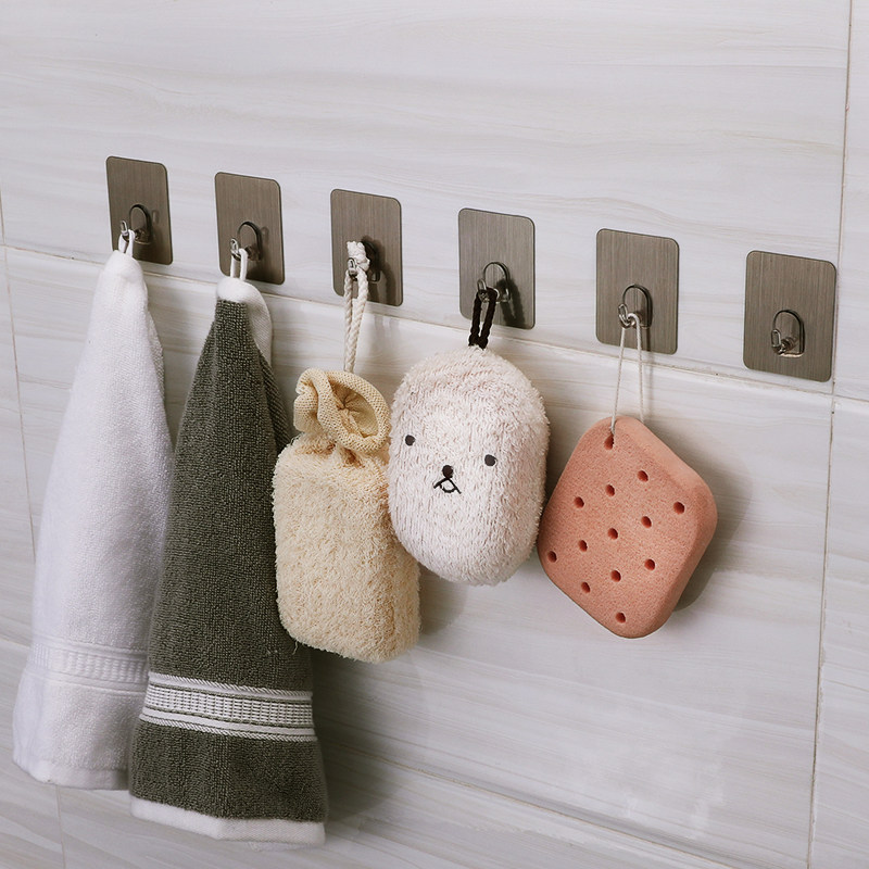 Hook powerful adhesive sticker wall wall-mounted bearing suction cup kitchen hook No-mark adhesive bath-free and sticky hook