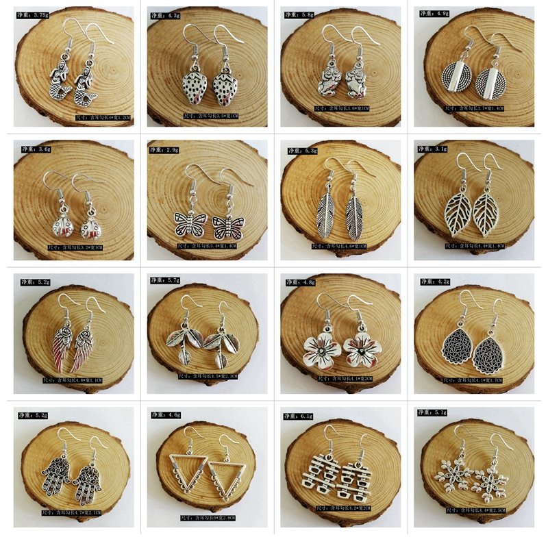 2021 new fashion retro ancient silver earrings national style simple original ancient style Tibetan silver jewelry women a batch