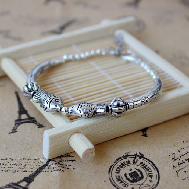 Tây Tạng phong cách quốc gia trang sức retro thời trang Tây Tạng bạc trang trí hoang dã nữ hạt giống bạc vòng tay quà tặng sinh nhật SL193 chuỗi đeo tay