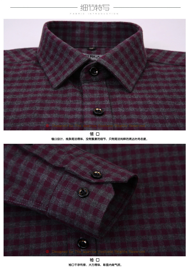 Áo sơ mi nam tay dài cotton Nam Cực mùa xuân và mùa thu kẻ sọc đỏ trung niên kinh doanh cotton trung niên áo sơ mi nam áo sơ mi nam sọc