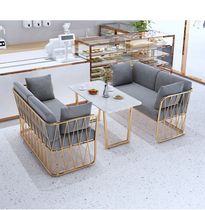 Milk tea dessert shop sofa table and chair combination negotiation rest area restaurant cafe light luxury simple home card seat