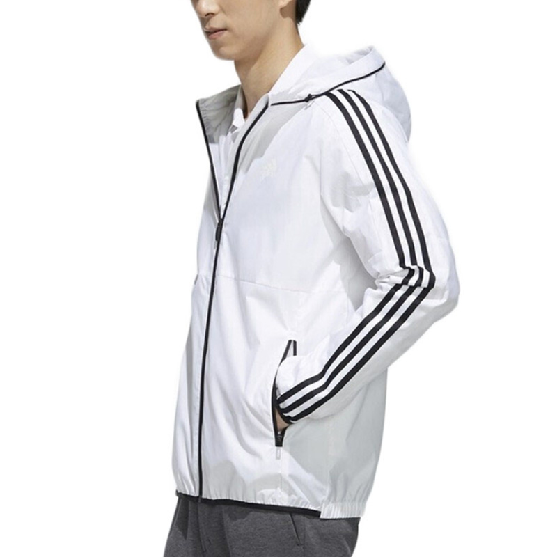Adidas nam 2019 mùa thu mới ba sọc thể thao trùm đầu áo khoác dệt thoi giản dị EH3806 - Áo khoác thể thao / áo khoác áo khoác the thao puma nam