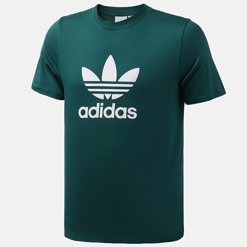 Adidas clover nam 2019 hè mới thể thao giản dị áo thun cổ tròn thoáng khí tay ngắn EJ9677 - Áo phông thể thao áo thun thể thao nam có cổ