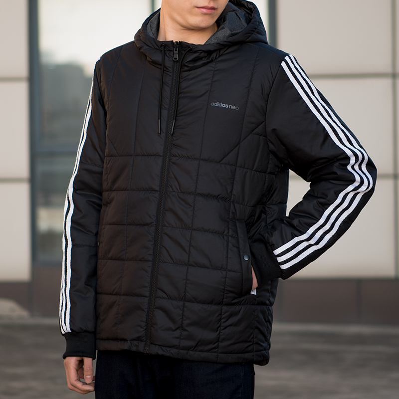 Áo khoác nam Adidas 2018 mùa đông mới quần áo thể thao cotton ấm áp hai mặt mặc áo khoác cotton giản dị DM2199 mẫu áo phao đẹp
