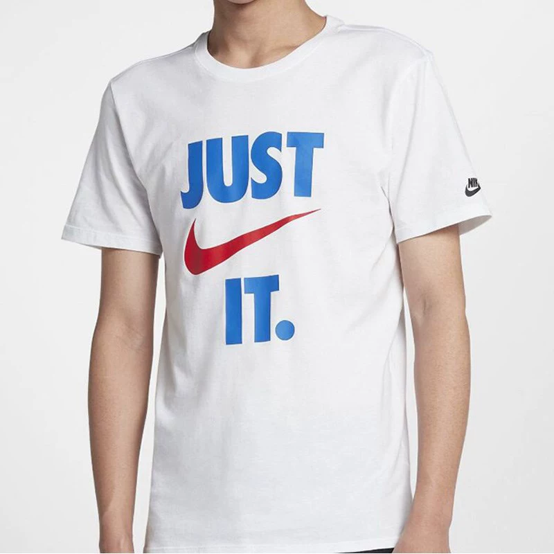 Nike nam tay ngắn 2019 hè mới cotton dệt kim thoáng khí cổ tròn áo thun thể thao giản dị AR5005-100 - Áo phông thể thao