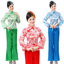 Ying flower porcelain new Yang song suit in old fan dance performances clothing drum drum square dance dress