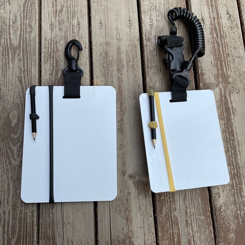 Underwater writing board with lead note book record scuba diving equipment supplies underwater handwriting board