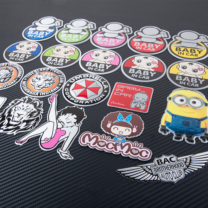 Car Personality Car Sticker Metal Car Sticker Personality Car Mark Stickler Change Loading Mark Car Scratched Body Patch Paper Card Open to traffic