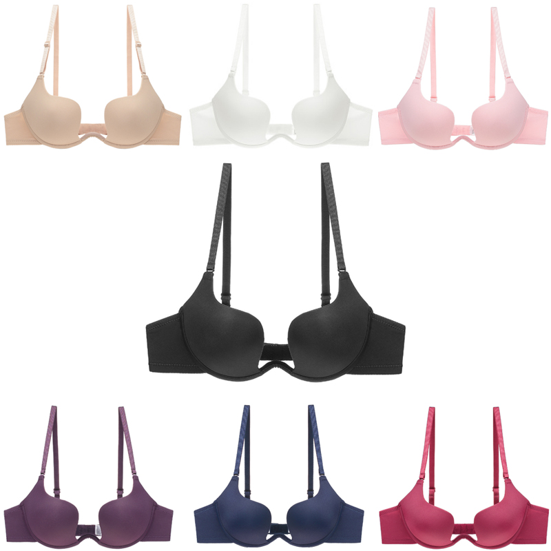 European and American one-piece sexy unscarred underwear invisible beauty back teenage bra poly slim model cups U type bra